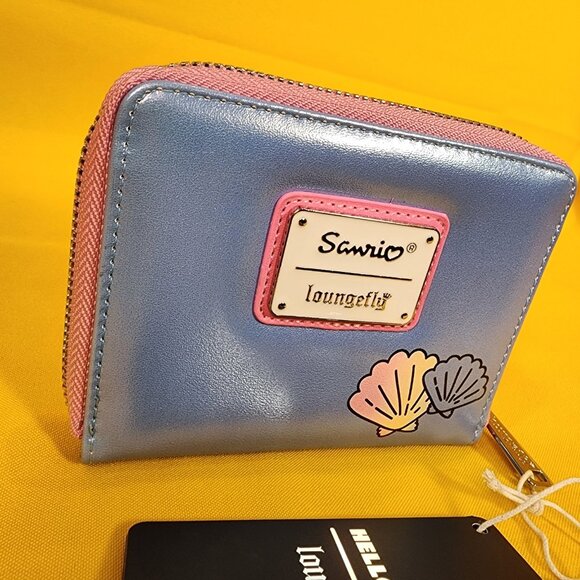 Loungefly Sanrio Hello Kitty Mermaid Metallic Iridescent Blue Zip Wallet NEW - Picture 6 of 13